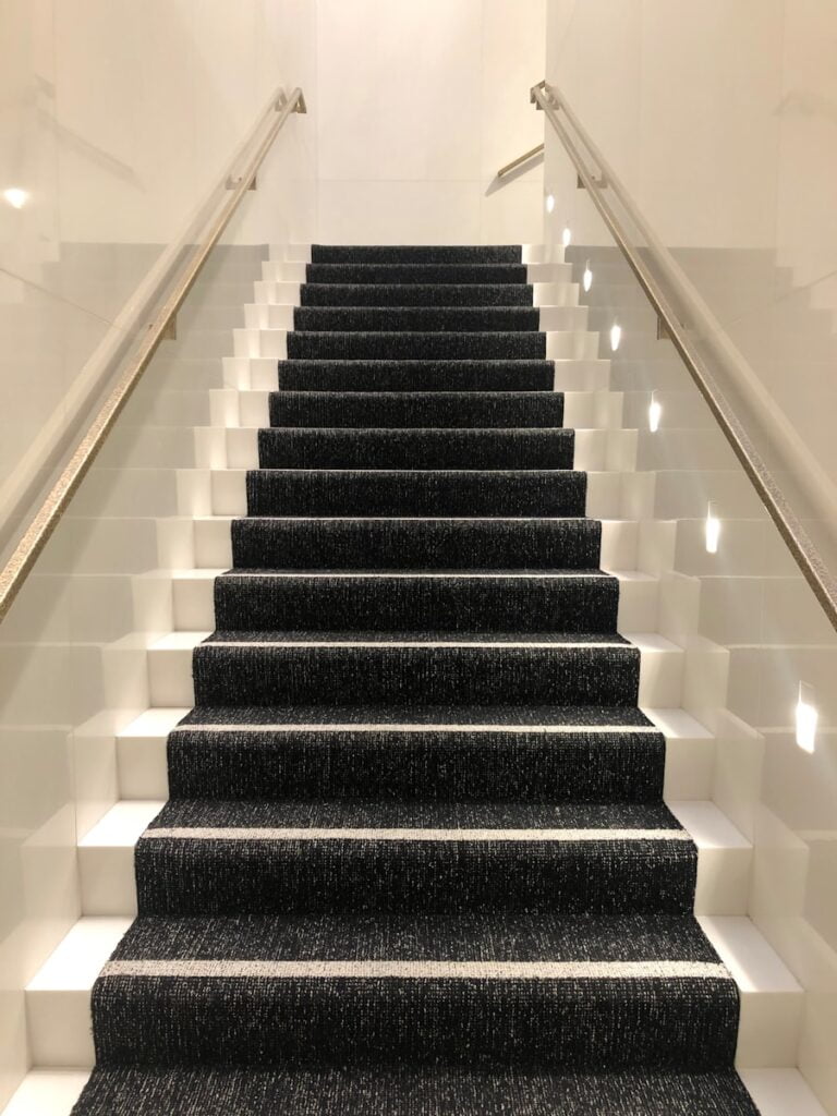 Carpet on stairs professionally cleaned