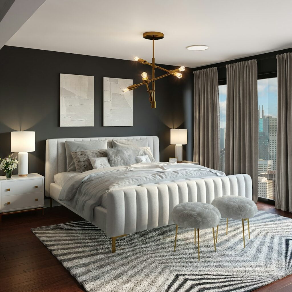 steam cleaned area rug in bedroom
